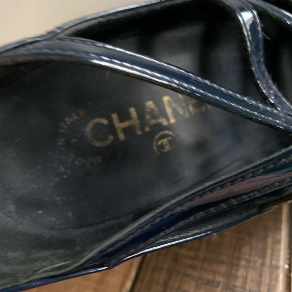 Chanel Blue & Gold Strappy Mary Janes - Picture 8 of 16